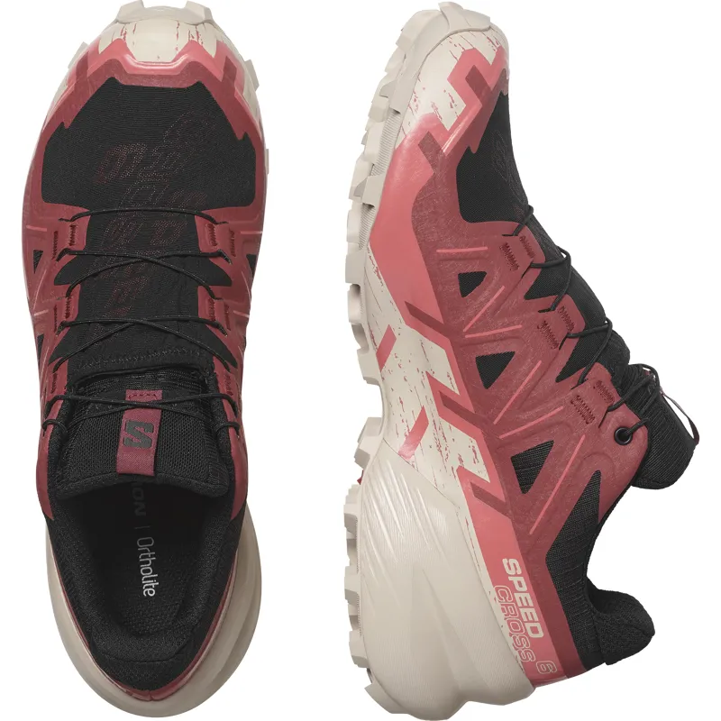 Salomon Speedcross 6 GTX Women's Trail Running Shoe in Black/Cow Hide/Faded Rose-2